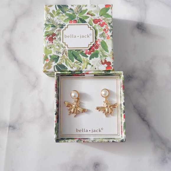 Queen Bees with Pearls Earrings Bella Jack - Picture 2 of 3
